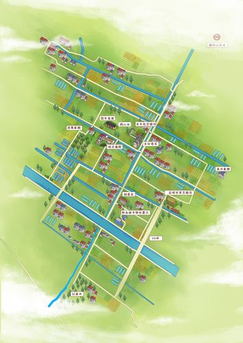 公平村村庄手绘地图导览图