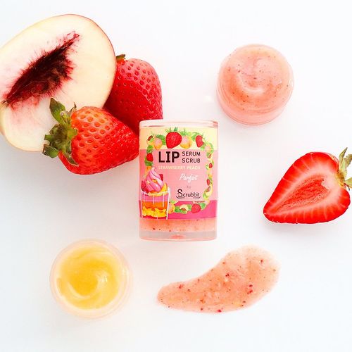 yummy lips! 2 in 1 : lip scrub & serum strawberry peach