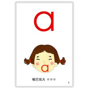 汉语拼音字母卡片声母韵母教学具幼儿园宝宝一年级拼读训练大闪卡