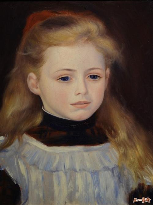 262,扎白围裙的女孩 雷诺阿 法国 画布油画 1884年 35.20×27.