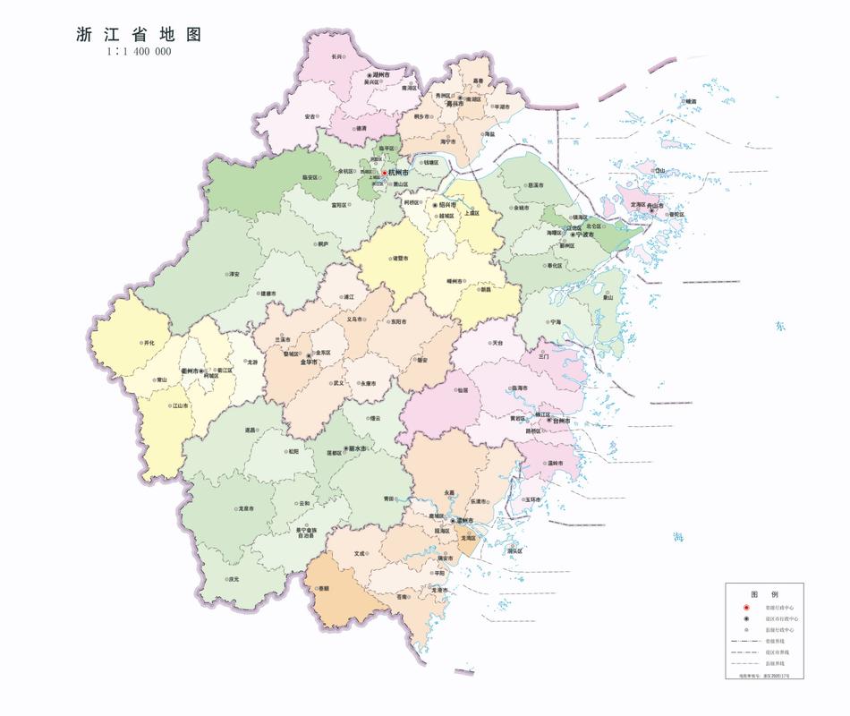 浙江省高清行政区划地图!