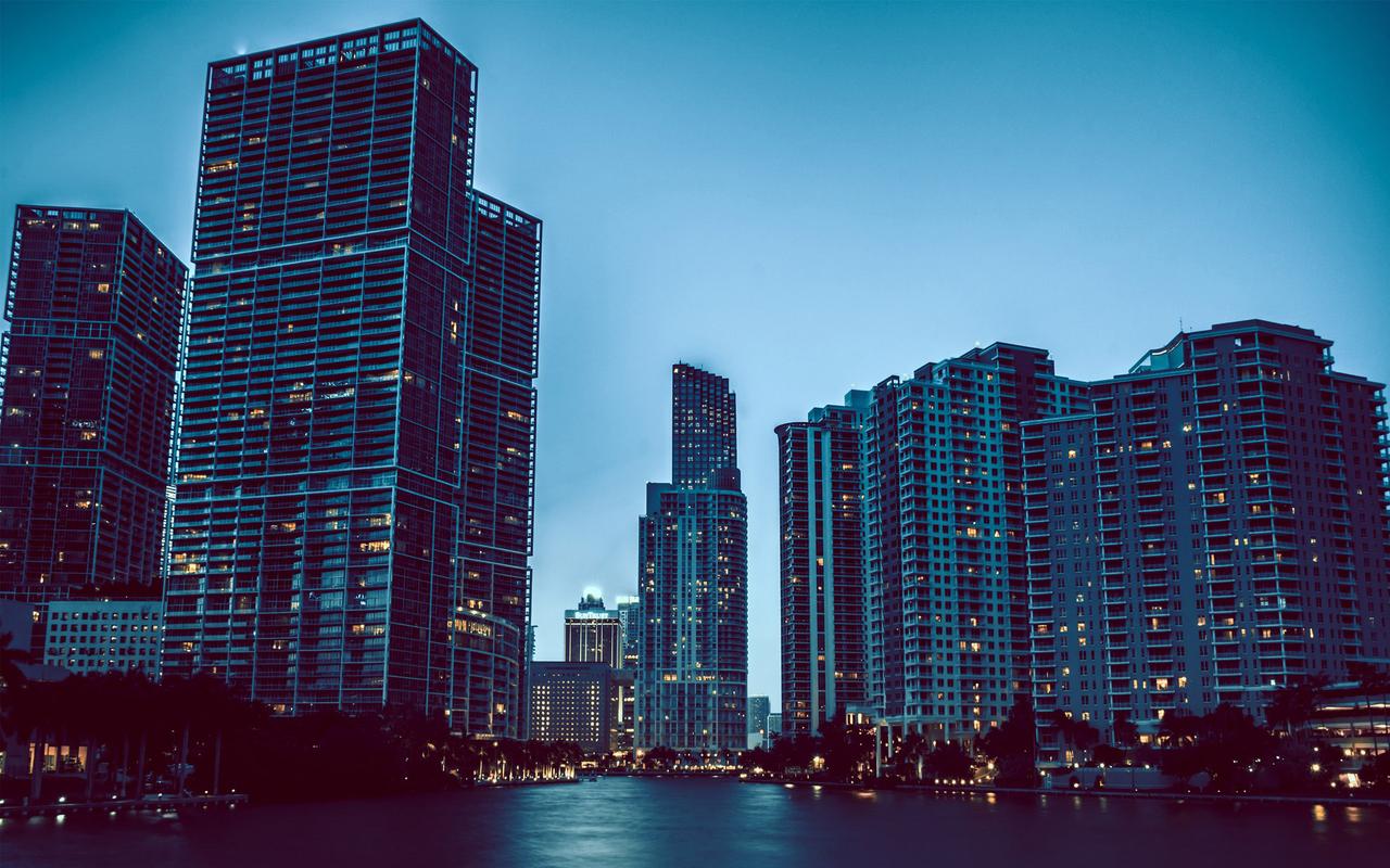 美国迈阿密繁华城市风景图片壁纸