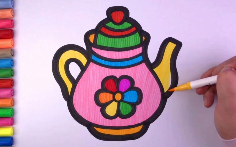 儿童简笔画教孩子画茶壶