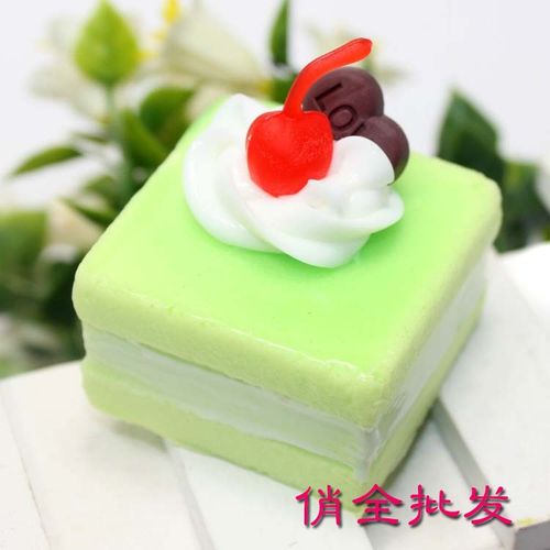 正方形米奇头巧克力水果蛋糕手机链日式蛋糕仿真食物手机挂件