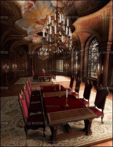 中世纪建筑艺术(1)--巴洛克风格皇家豪华大餐厅,宗教议事大厅,红衣