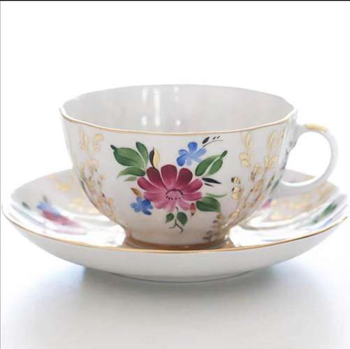 琅珏俄罗斯皇家瓷器lomonosovgoldengrass草之祝愿杯碟茶杯