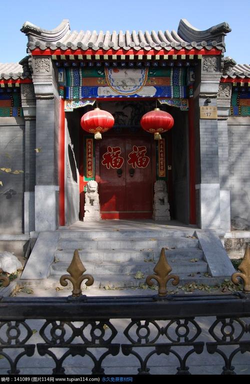 中国古式青砖大门