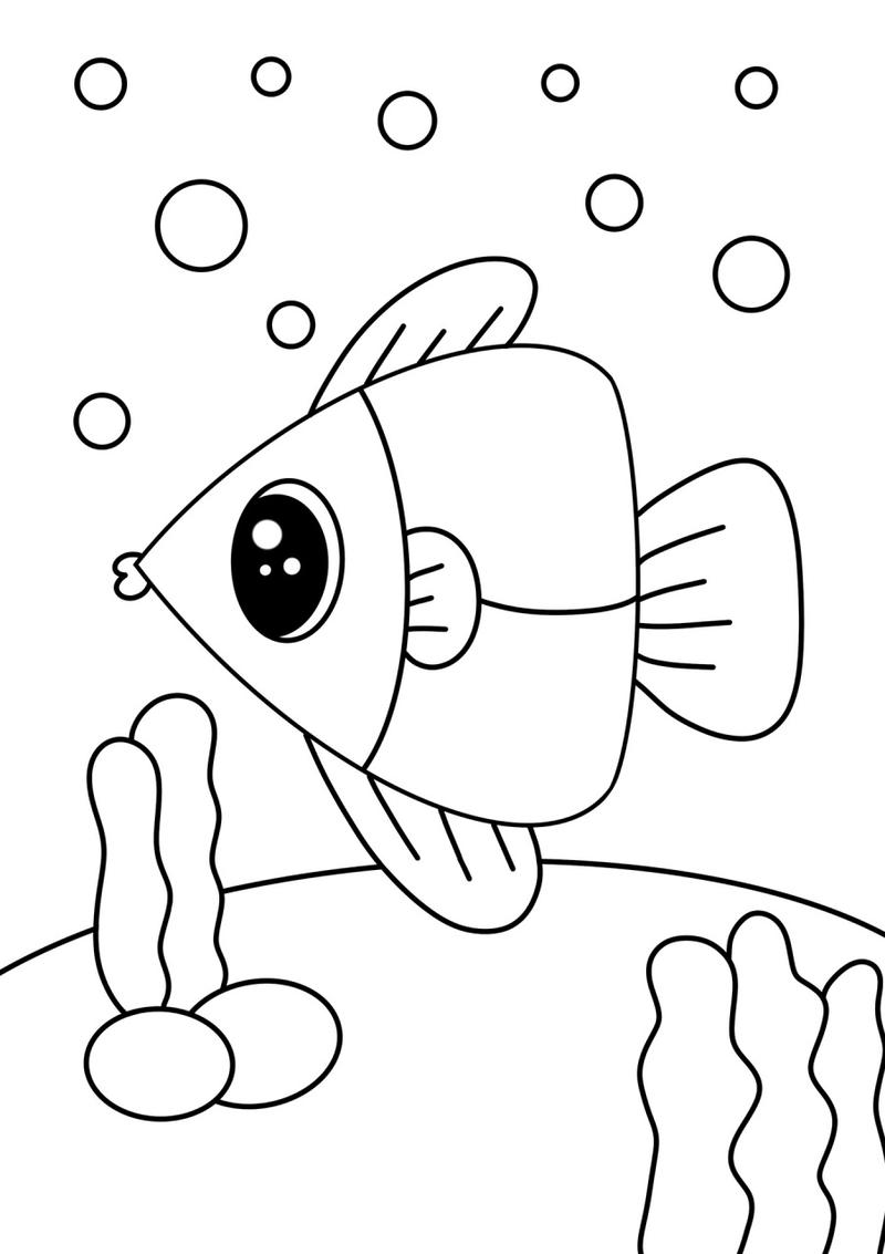 可爱的小鱼儿 创意画 简笔画 儿童画 带线稿哦     美术