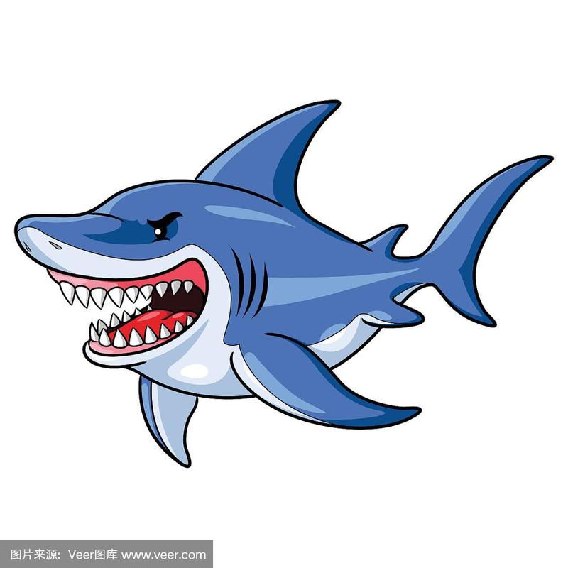 鲨鱼的卡通风格