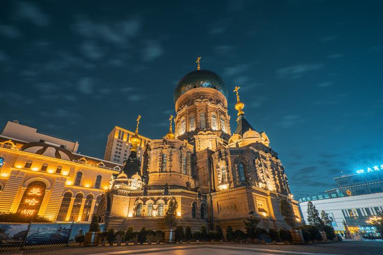 哈尔滨圣索菲亚教堂夜色