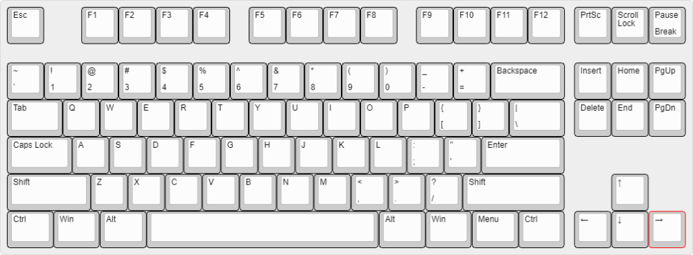 87键(ansi标准tkl)2最常见的美式ansi标准104键布局键盘,由主键盘区