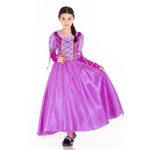 实拍豪华紫色睡美人公主裙儿童连衣裙cosplay外贸服装舞台演出服