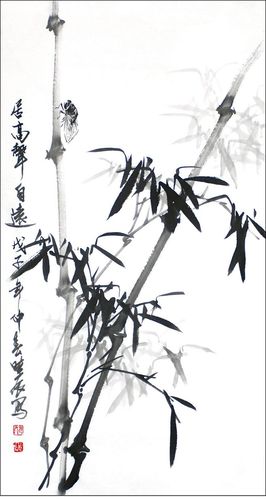 黑白水墨竹子图片 国画 竹子 水墨画 图片大全 高清图片下载,由huiyi8