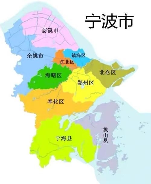 宁波行政划分图全市陆域总面积9816平方公里,其中市区面积为3730平方