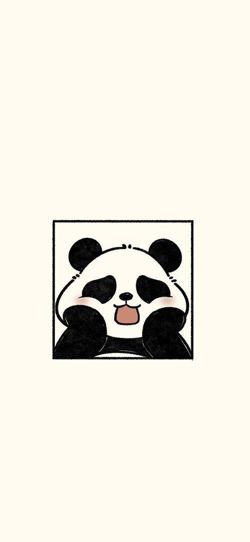 可爱熊猫手绘壁纸