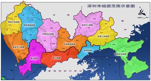 深圳地图:功能区域划分