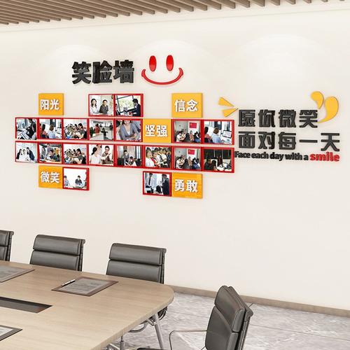 员工风采照片展示墙公司企业文化墙会议办公室布置装饰团f队形象