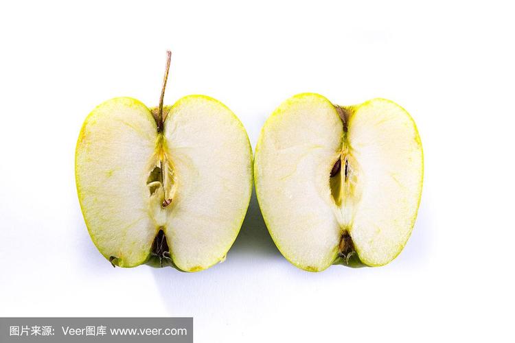 绿色奶奶史密斯苹果横截面切片半新鲜水果