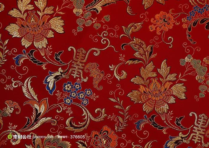 中国风吉祥花卉图案红底布纹背景图片现在加… - 堆糖,美图壁纸兴趣