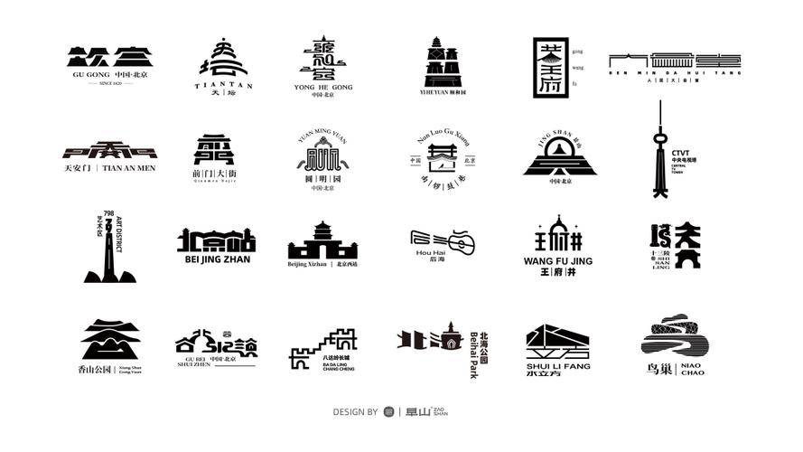 24个北京景点地标字体logo设计
