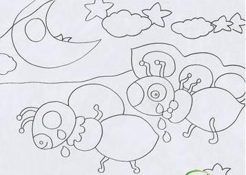 幼儿园怎么画小蚂蚁运粮食卡通小蚂蚁简笔画