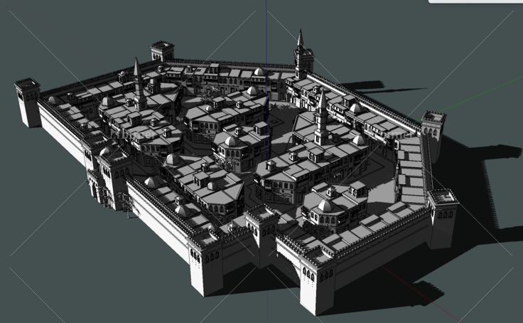 中世纪阿拉伯风格古代城市sketchup模型