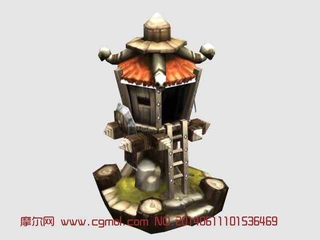 哨塔防御塔3d模型