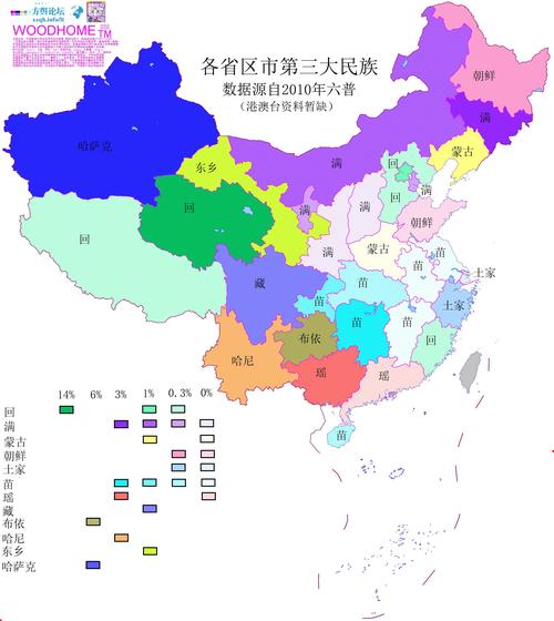 中国各省区市第一大,第二大,第三大民族地图 - 知乎
