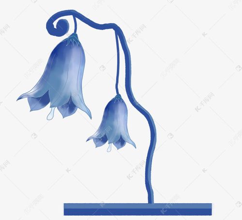 蓝色花朵风铃插图