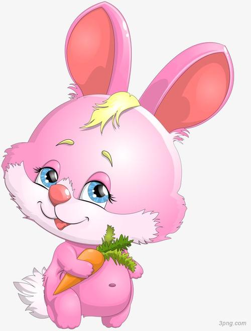 粉色小兔子png素材透明免抠图片-动植人物