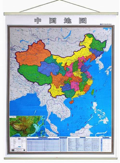 2019中国地图挂图2018世界地图挂图14米x1米精装挂杆防水覆膜商务办公
