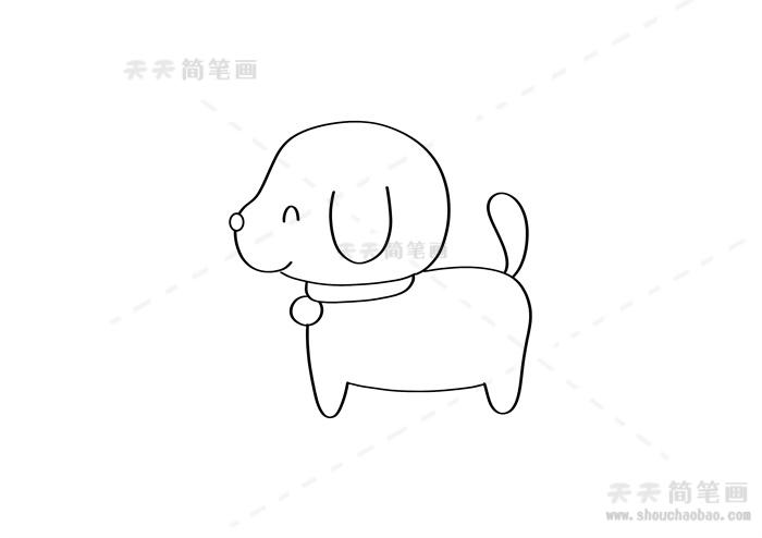 简笔画:儿童喜欢的小狗简笔画一步一步教程_小狗简笔画简单又漂亮模板