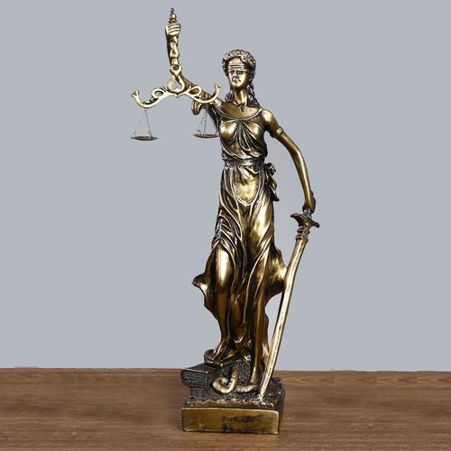 仿铜女神忒弥斯雕塑雕像律师办公室司法公平公正正义法律天平摆件