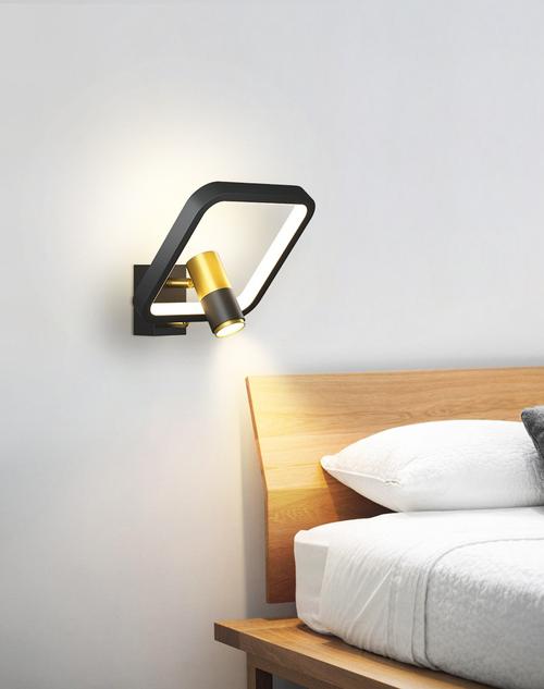 壁灯卧室床头灯带射灯led现代简约北欧客厅房间墙壁灯走廊过道灯