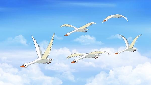 天鹅群在天上飞手工制作的动画,运动图形