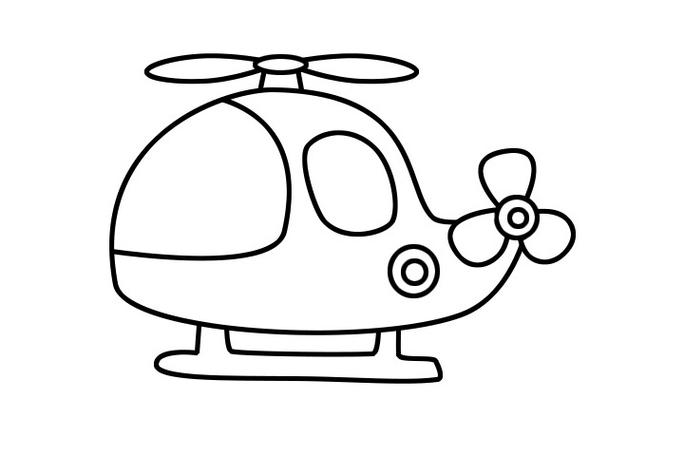直升飞机简笔画的画法