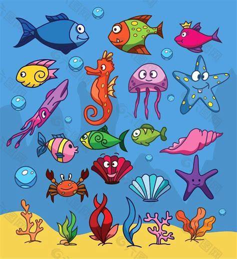 海底世界简笔画海底世界简笔画颜色