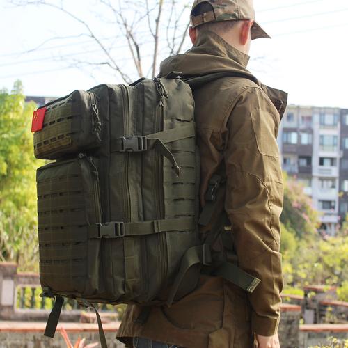 大容量背包战术行军徒步多功能背囊户外迷彩旅行战术双肩背包