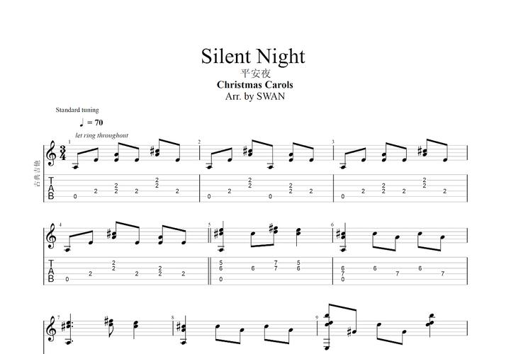 silent night曲谱预览图