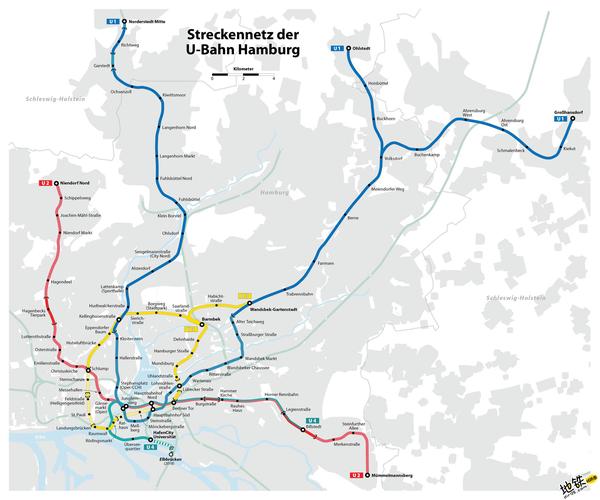 德国汉堡地铁线路图_运营时间票价站点_查询下载