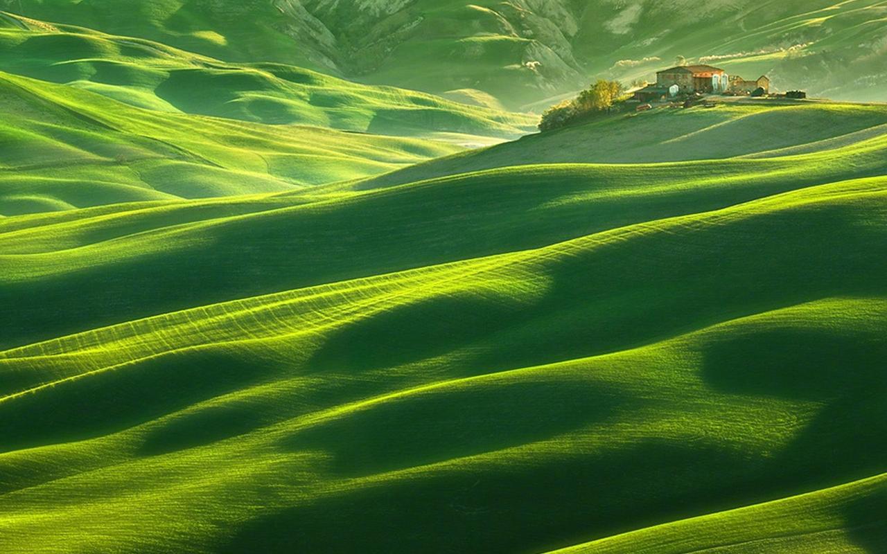 绿色山丘唯美风景,高清图片,电脑桌面-壁纸族