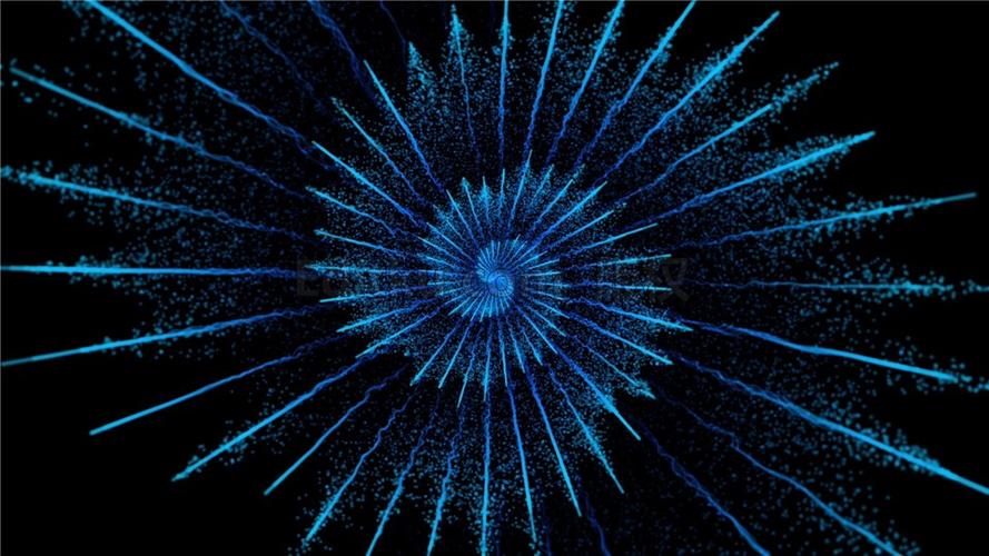 漩涡蓝色光线旋转散射粒子唯美效果视频素材