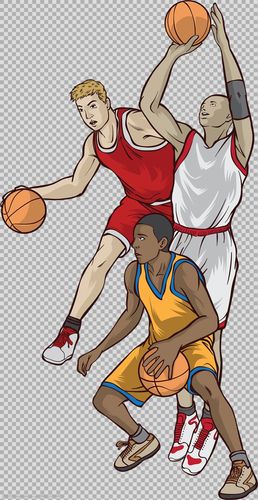 手绘篮球运动员免抠png透明图层素材