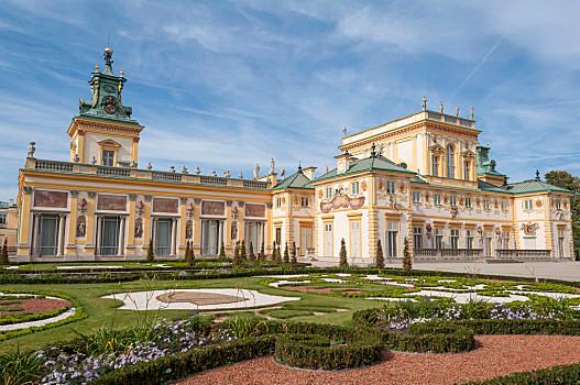 入口,皇宫皇家,城堡,柱子,纪念建筑,许多人,晚上,华沙,波兰,欧洲皇 