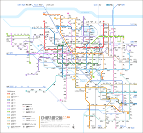 郑州未来22条地铁规划图
