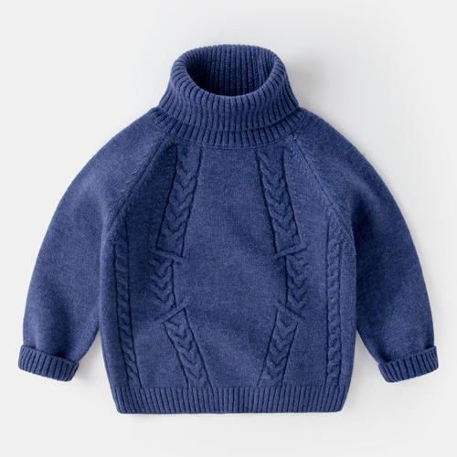 男童毛衣套头冬季洋气3岁儿童高领针织衫加厚毛衣