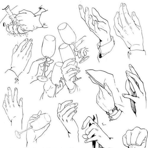 如何画动漫人物的手非常详细的手部姿势画法教程