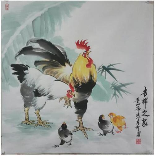 中国著名画鸡专家张东升献礼全国两会