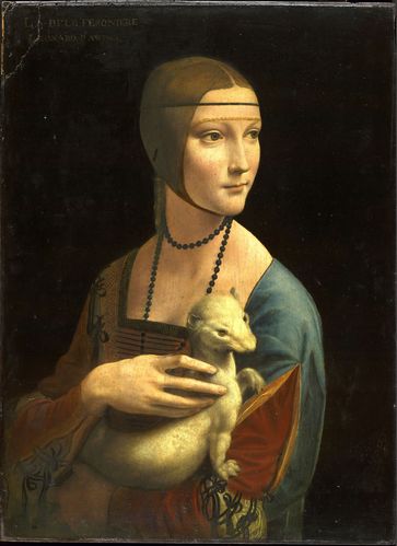 意大利名画《抱银鼠的女子》,列奥纳多·达·芬奇作品,世界名画