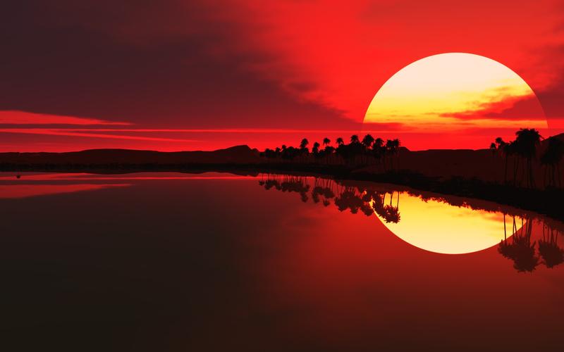 reflection,sunlight,nature,壁纸,高清壁纸自然,日落,风景,红太阳